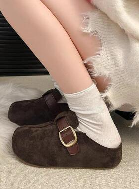 韩2版百搭头拖半女包外穿时尚舒鞋适懒人勃肯拖鞋女205秋冬季新款