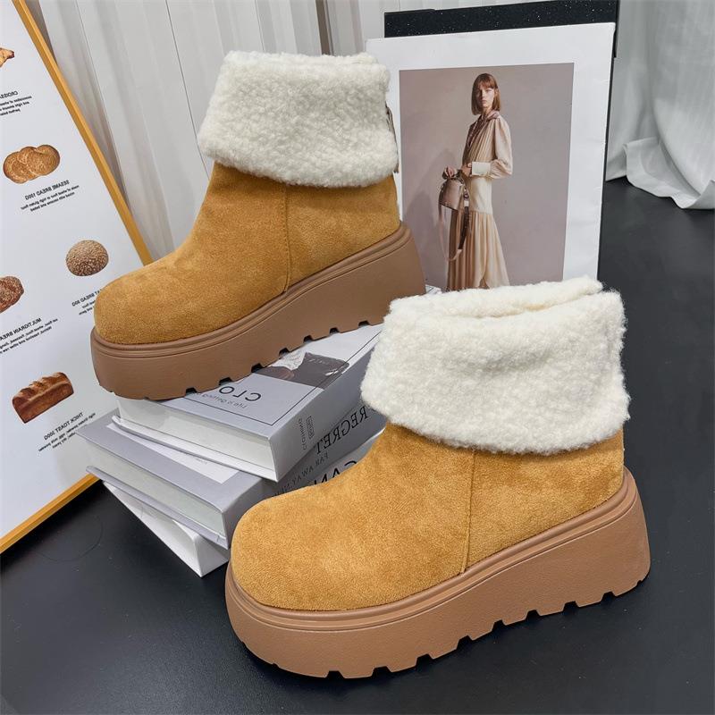 高级感复绒古厚底个增高加加厚暖雪靴女2025冬地季新款小子棉保靴