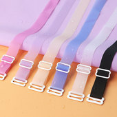 透明硅胶隐形内衣肩带条无痕防滑磨砂彩色硅胶外露大扣夏女文胸带