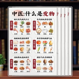 中医发物详解黄帝内经养生指南人体维生素查询表防水覆膜A4学习卡