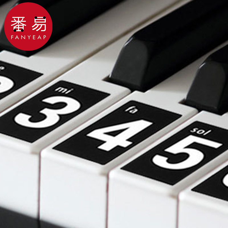 钢琴键盘贴纸AA1sq801-电子琴贴88键61键54键透明音符音