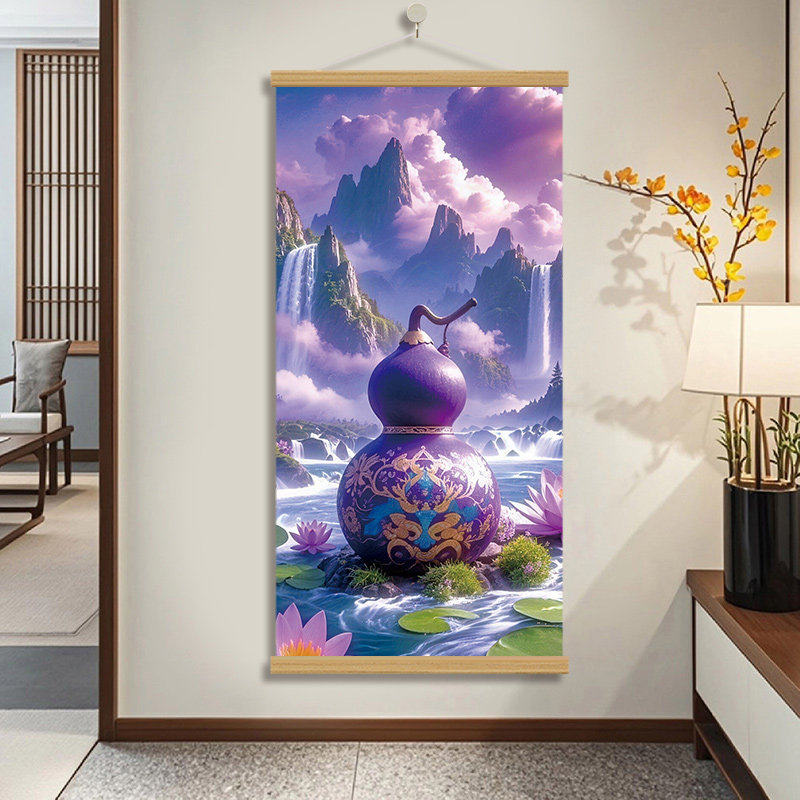 紫气东来天官赐福中式书法装饰画