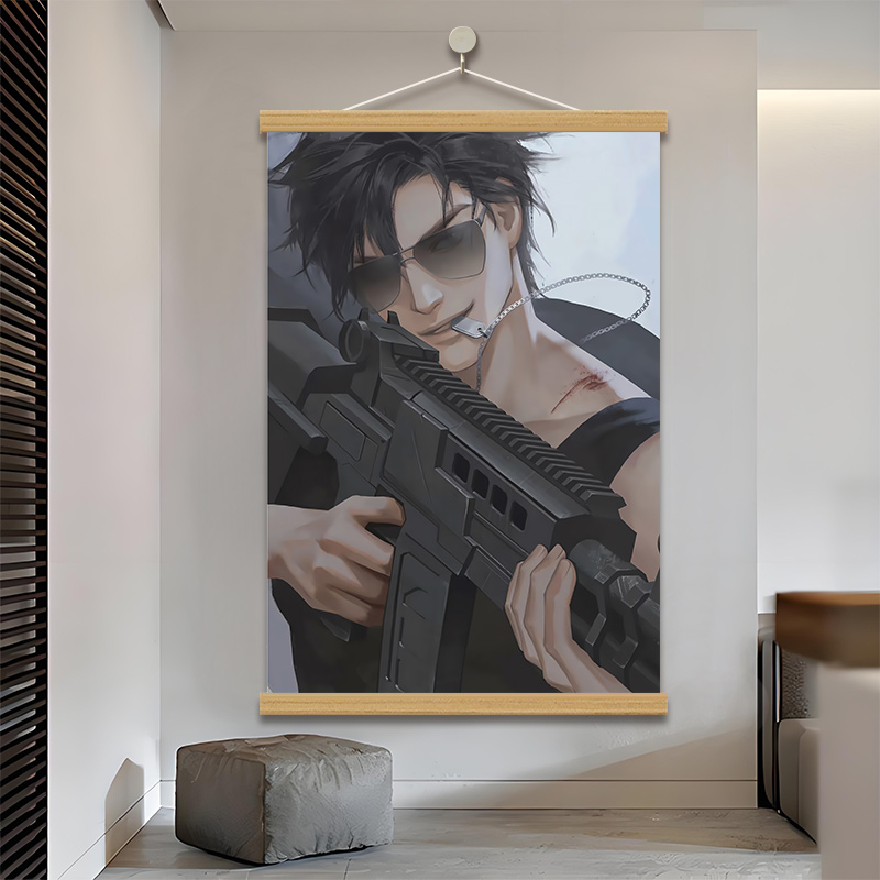 盗墓笔记挂画二次元创意布艺卷轴张起灵吴邪房间卧室墙面装饰墙贴图片