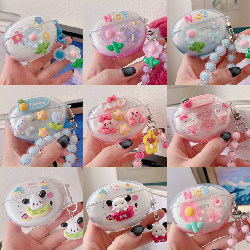 适用oppoEncoAir4pro保护套DIY软壳oppo enco air4 pro蓝牙耳机套女生吊坠oppo encoair4pro耳机壳可爱女神款