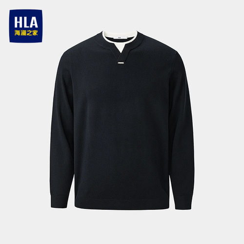 HLA/海澜之家休闲长袖针织衫男士