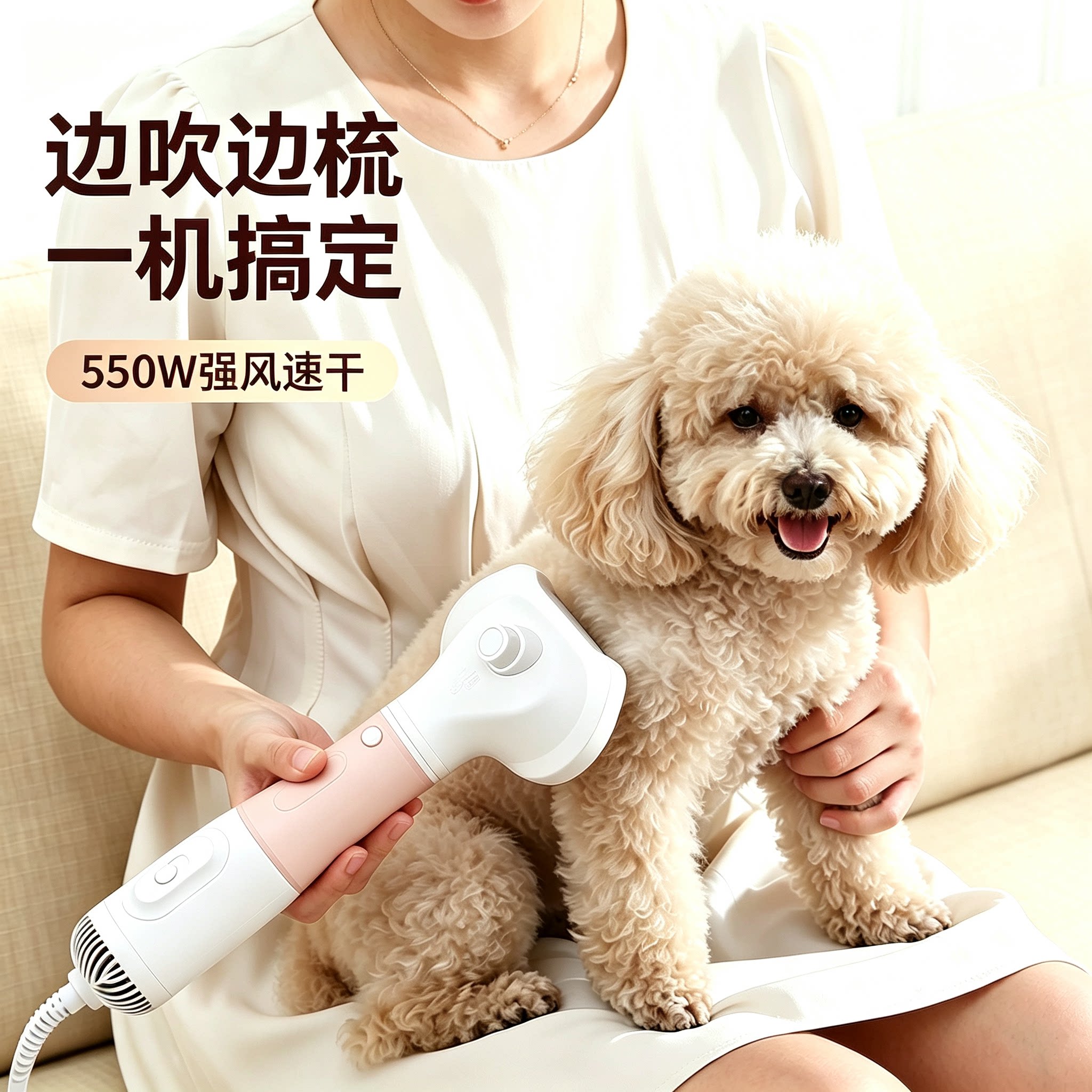 宠佰嘉狗狗吹风拉毛一体机比熊泰迪吹风机洗澡专用嘴毛吹干神器