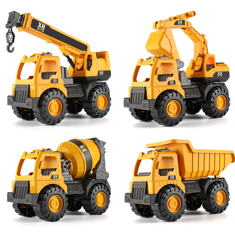 어린이 대형 엔지니어링 차량 장난감 소년 시뮬레이션 시멘트 믹서 트럭 크레인 트럭 굴삭기 트럭 덤프 트럭