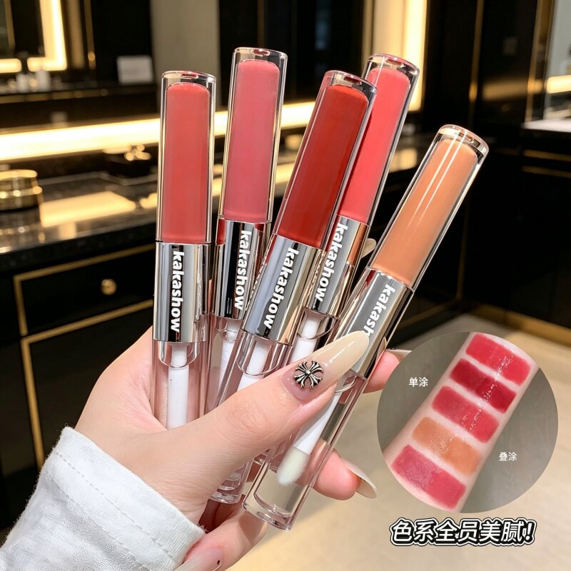 双头唇釉哑光口红唇泥不易沾杯丝绒水光镜面嘟嘟唇蜜护唇油唇彩女