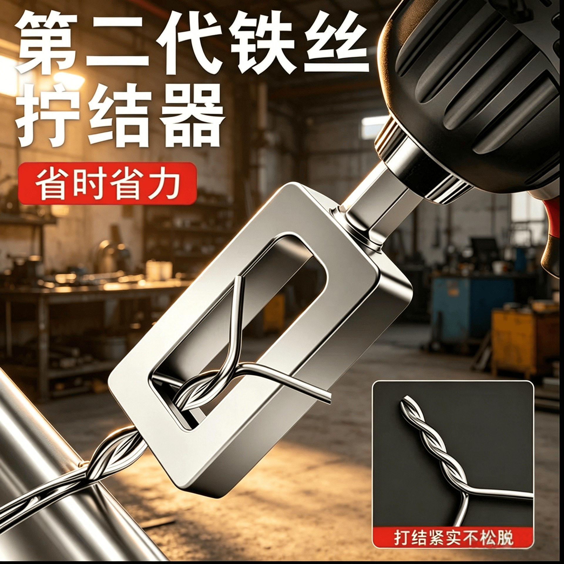 铁丝快速拧结器通用高效打结工具电动六角柄绕线器打结器拧线套筒