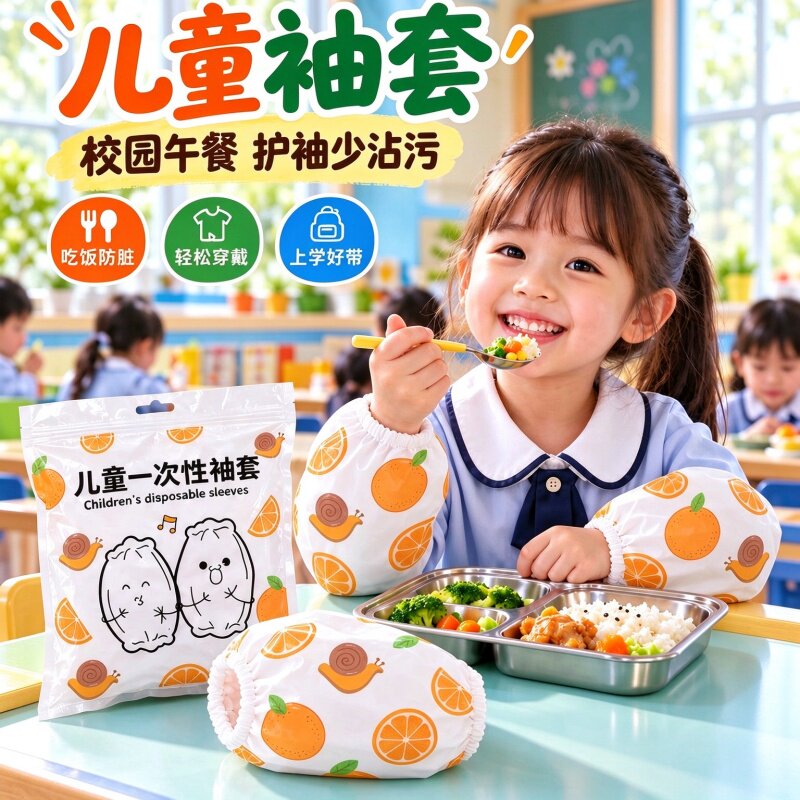 儿童一次性防水防污透气袖套