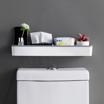 跨境浴室马桶置物架上方壁挂免打孔储物收纳卫生间塑料洗手间架子