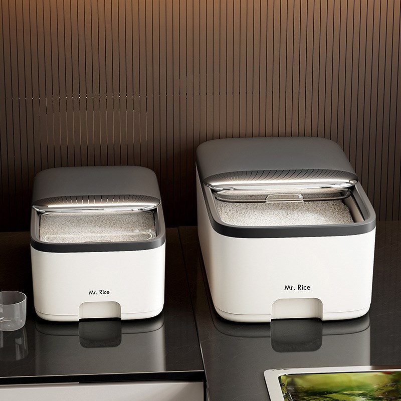 厨房家用米桶10KG大容量五谷杂粮防虫防潮米缸塑料储粮翻盖米桶