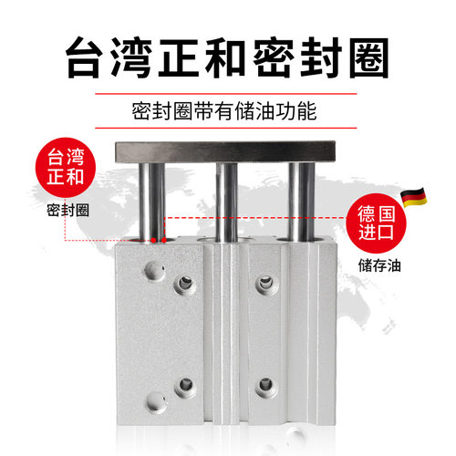 MGPM12气缸25SZTCM16小型TCL20X30气动MGPL三轴三杆导杆40可调XC8