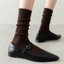 搭配小皮鞋的咖色袜子女秋冬季中筒无骨纯棉棕色长袜美拉德堆堆袜