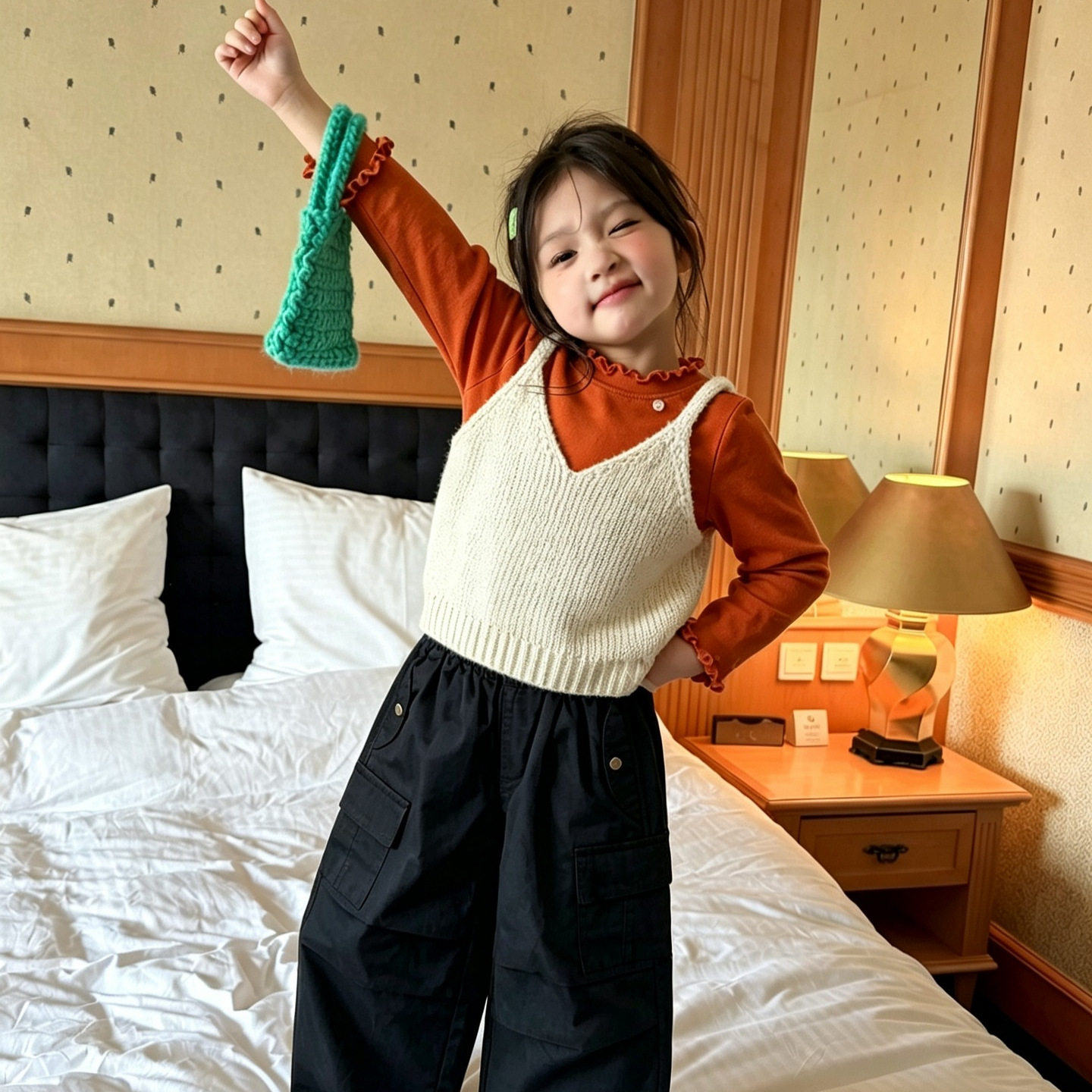 女童吊带背心打底衫套装2026秋季新款宝宝儿童童装女孩针织衫上衣