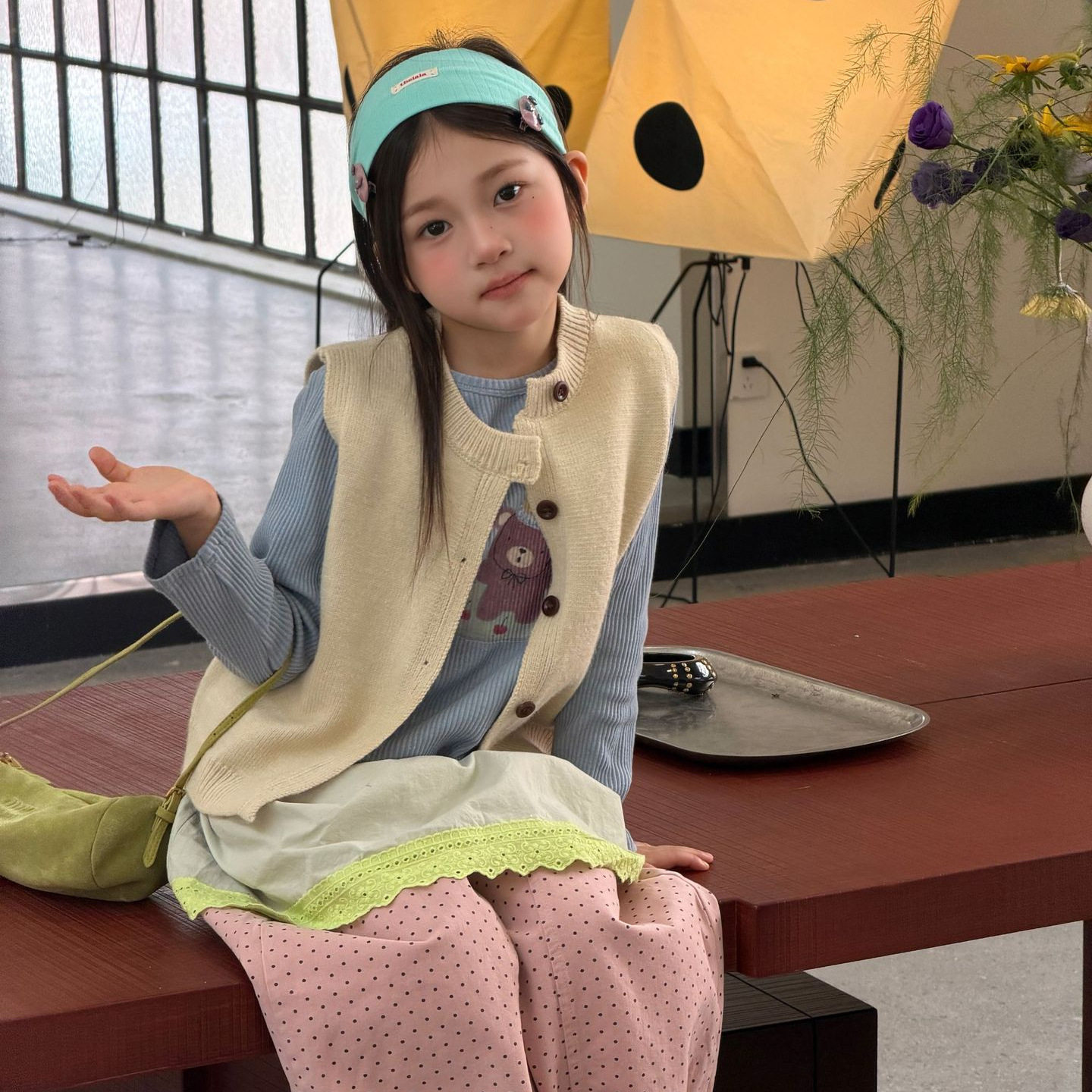 女童马甲2026秋新款毛衣针织衫儿童无袖坎肩开衫上衣外套韩系背心
