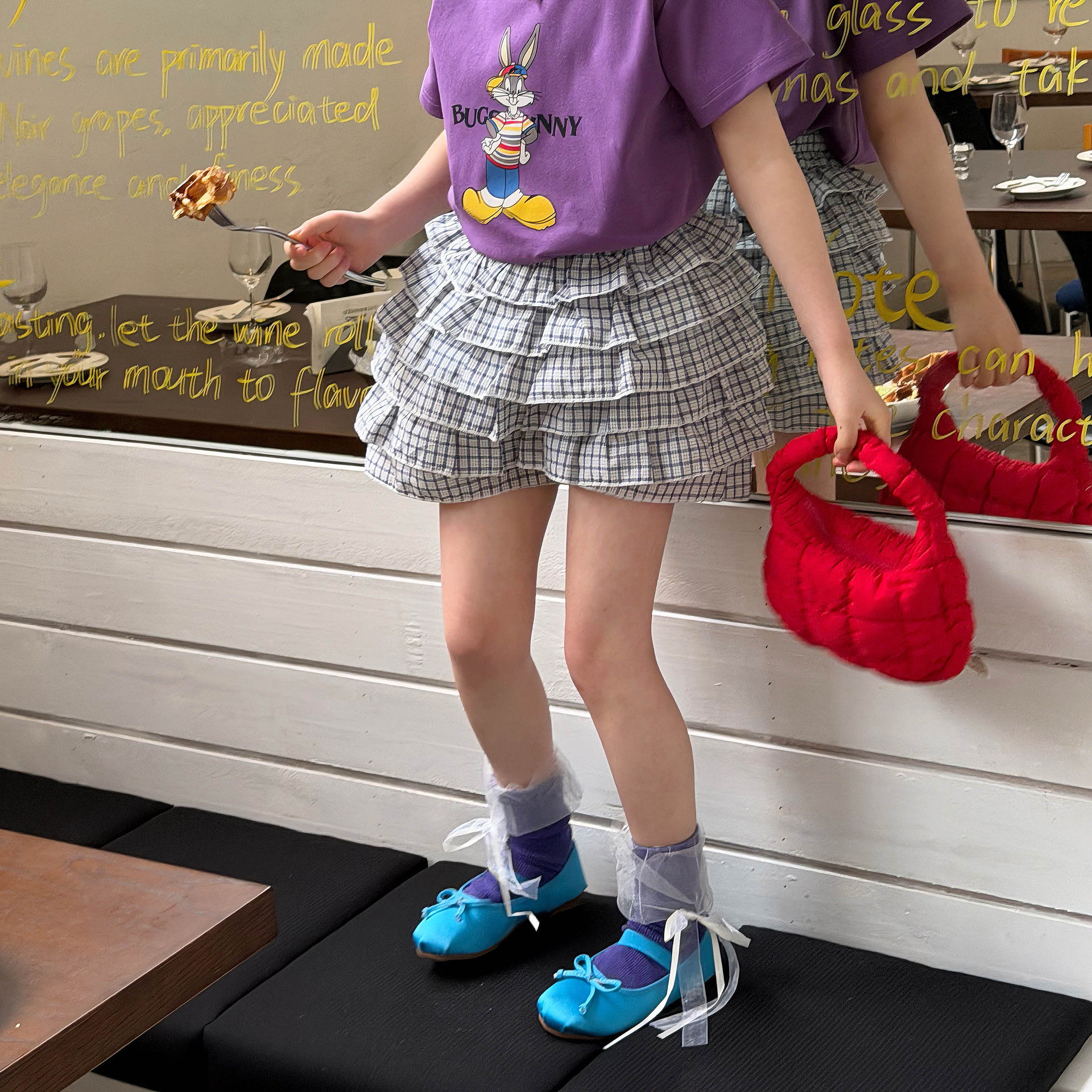 儿童裙子2026夏季新款女童韩版荷叶边半身格子裙子百皱短裙学院风