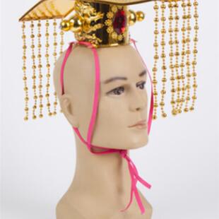 古代皇帝帽子平顶头冠影视帽子玉皇大帝秦始皇帽垂帝拍照表演帽子
