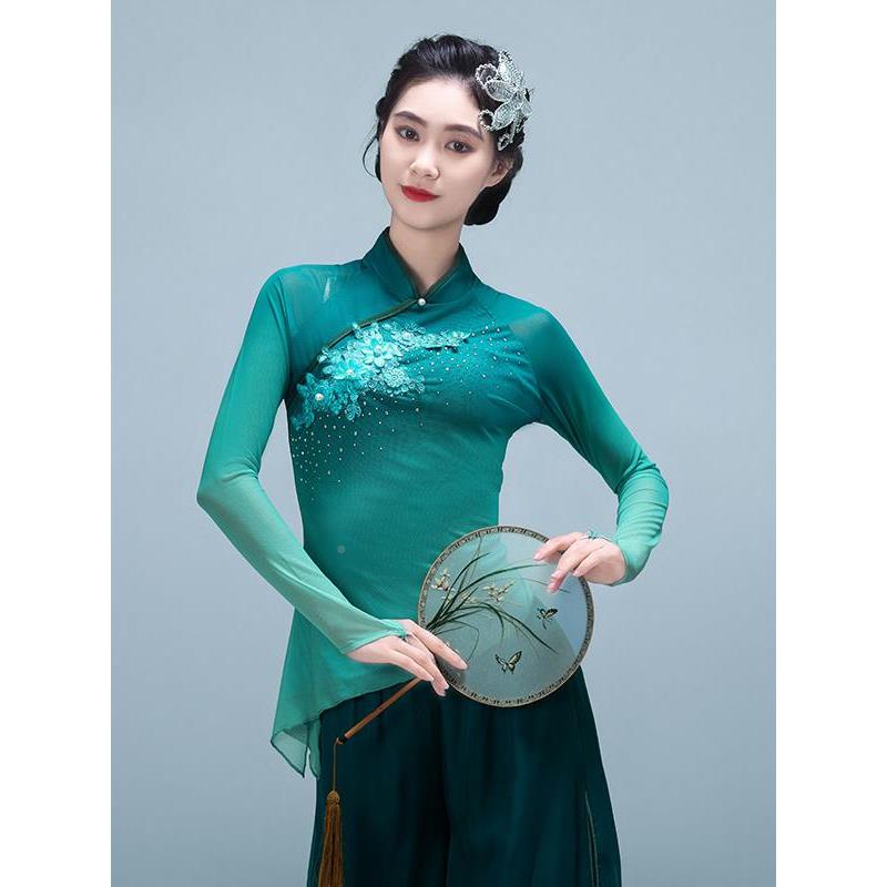 典舞练习服测胶州秧歌扇古服艺术试表演服梁霄剧目伞舞体韵无品牌
