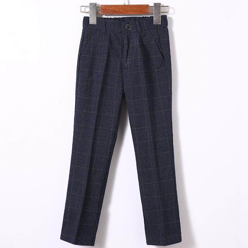 男童西裤格子儿童校服裤长裤中童演出表演裤男孩西装裤休闲裤童裤