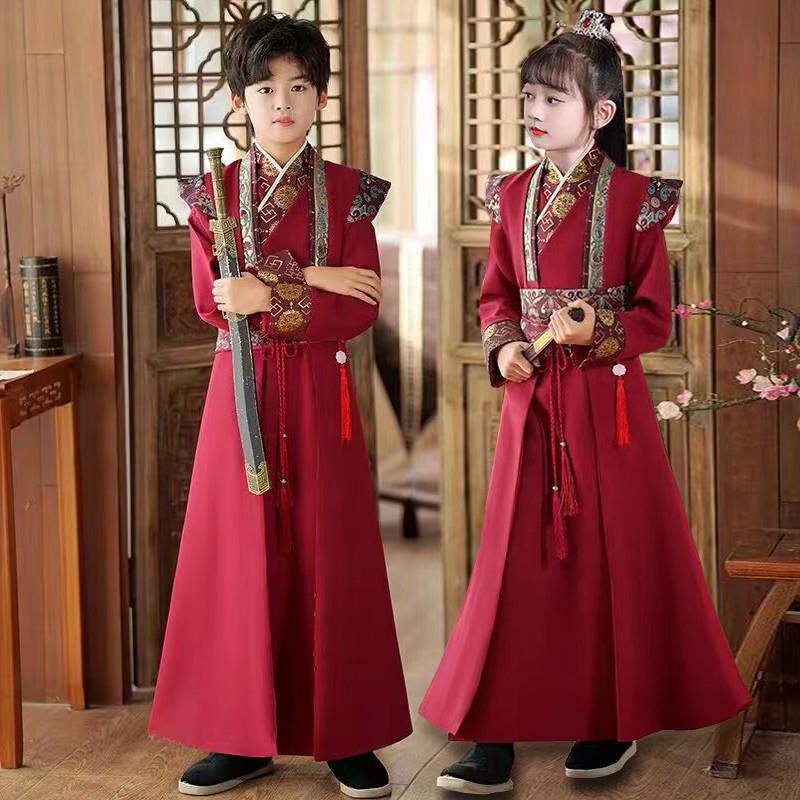儿童汉服唐装中国风古装少爷公子服2025新款夏季男童国学服演出服