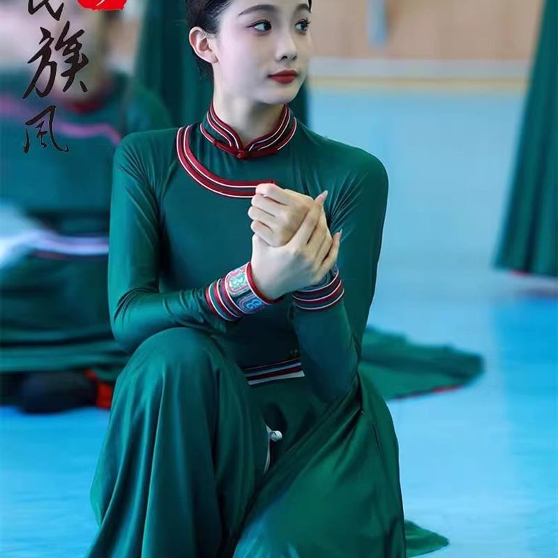 新款蒙古舞蹈演出服女蒙古服成人艺考大摆裙练习长裙蒙族舞蹈服装