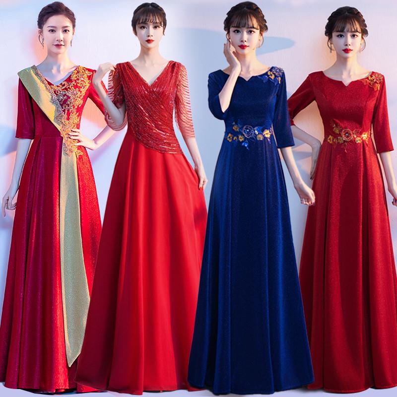 大合唱演出服装女长裙2024新款成人独唱舞台演出服指挥合唱团礼服