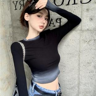 韩舞y2k甜辣jazz跳舞kpop爵士舞上衣女美式舞蹈穿搭衣服长袖t恤