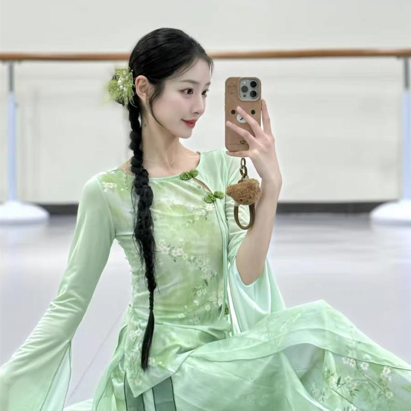 青花瓷舞蹈服装春三月入画江南烟雨行舟演出服中国古典舞练功服女