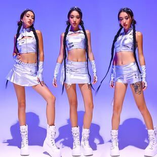 爵士舞演出服性感韩舞服装嘻哈练功服年会商演kpop女团演出服甜酷