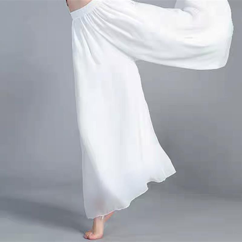 舞蹈大摆汉服内搭长裤男女家居服人白色灯笼阔腿裤松紧内搭裤五分图片