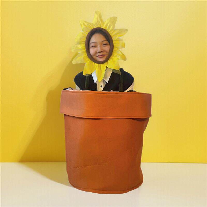向日葵玩偶服儿童成人花朵盆栽cos服装植物大战僵尸太阳花演出服