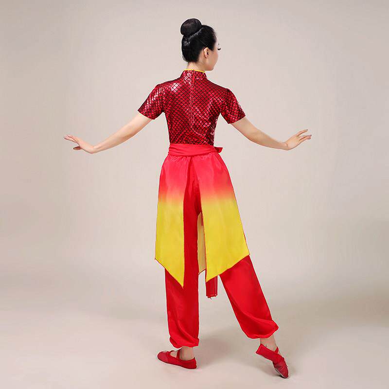 打鼓服演出舞男腰鼓喜庆中女国风蹈服现LVI代扇子舞水鼓舞开场舞
