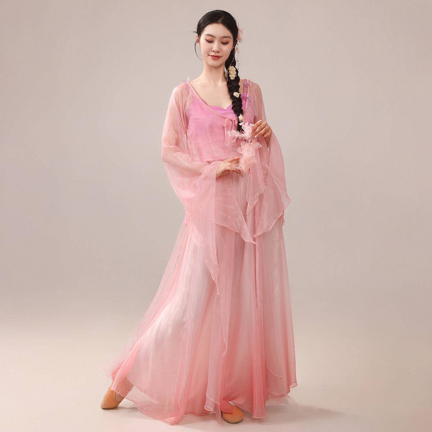 新款纱服衣开场无品牌/舞大摆演出大气幻代海望月现歌伴舞裙蹈服