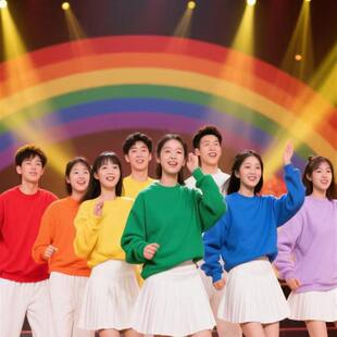 彩色卫衣定制团体年会表演出服套装运动表演合唱舞蹈长袖工作班服