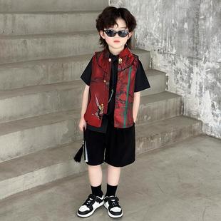 汉服男童新中式礼服套装夏季儿童唐装古风幼儿园六一男孩演出服装