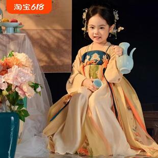 可爱兔兔女童汉服婴儿襦裙2025新款儿童唐朝国风连衣裙春周岁宝宝