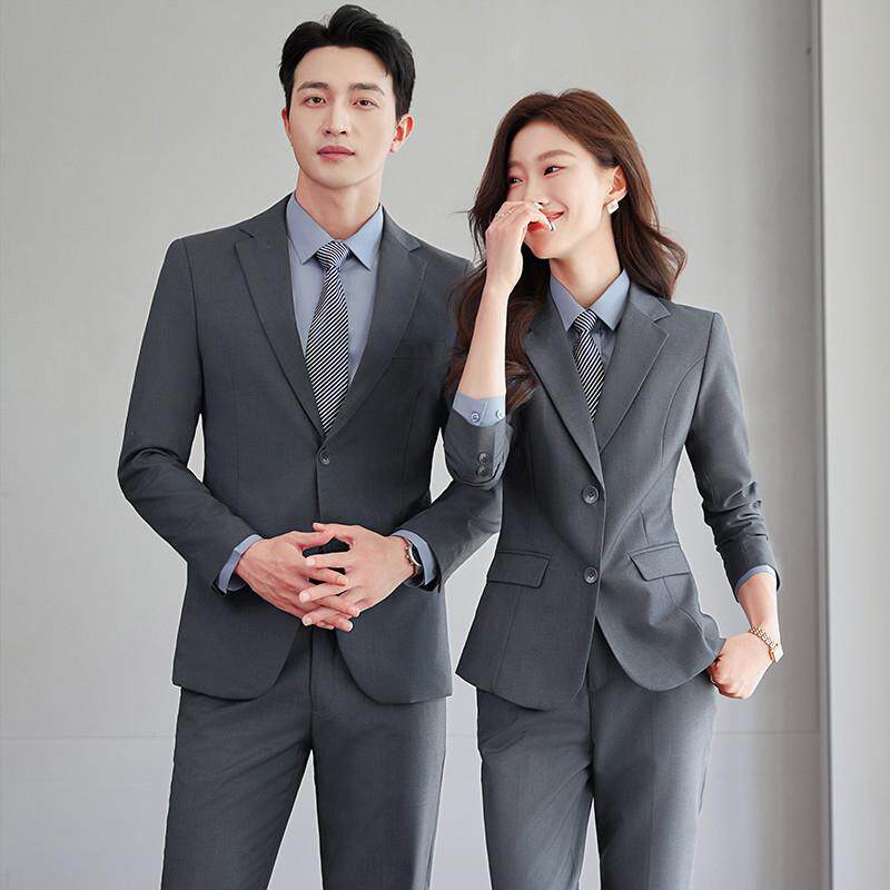 西装套装男女同款职业正装4S店房地产教师工装西服套装销售工作服