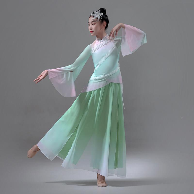 逸儿童古典舞演出服飘中服国舞民族舞练功服表集训CXY扇子舞秧演