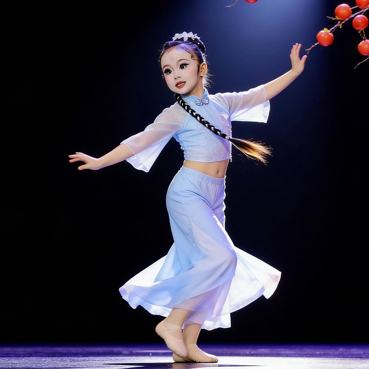 外婆桥古典舞诗SNX演出服儿踩水舞舞服童民族胶州秧歌雨蹈江南山