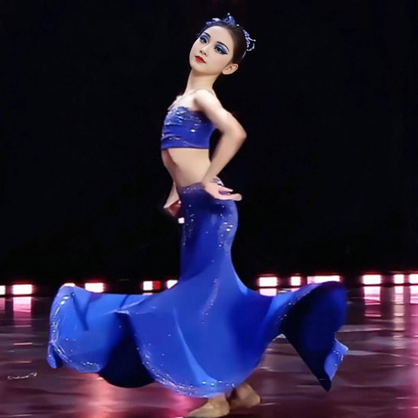 傣儿族舞蹈服GNA女西新款双版纳童孔雀舞舞剧台目演出服成人艺考