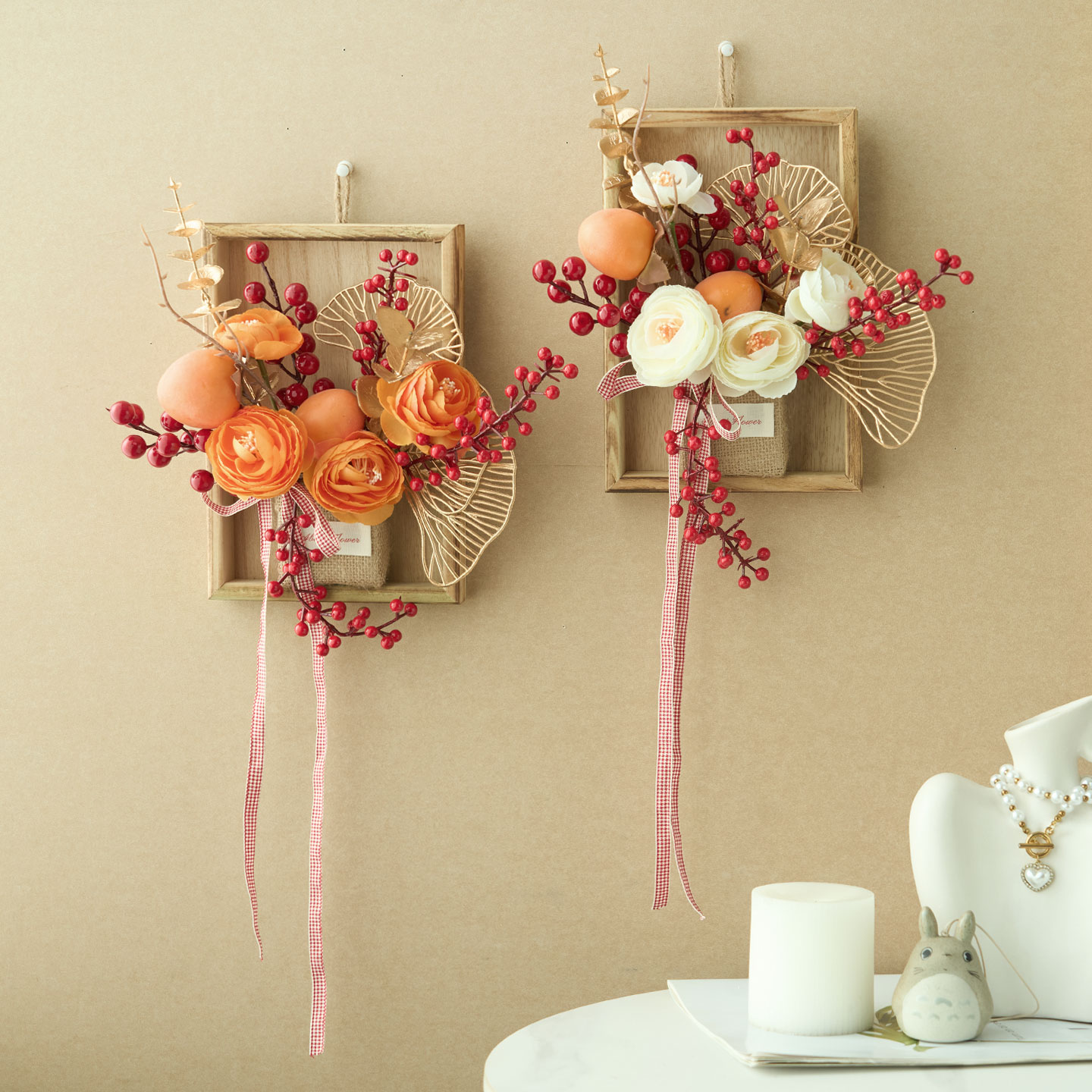 复古仿真花墙壁改造壁挂装饰