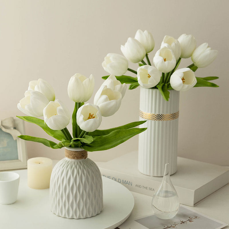 仿真花郁金香ins风 客厅餐桌摆件假花装饰干花束拍照花朵拍摄道具