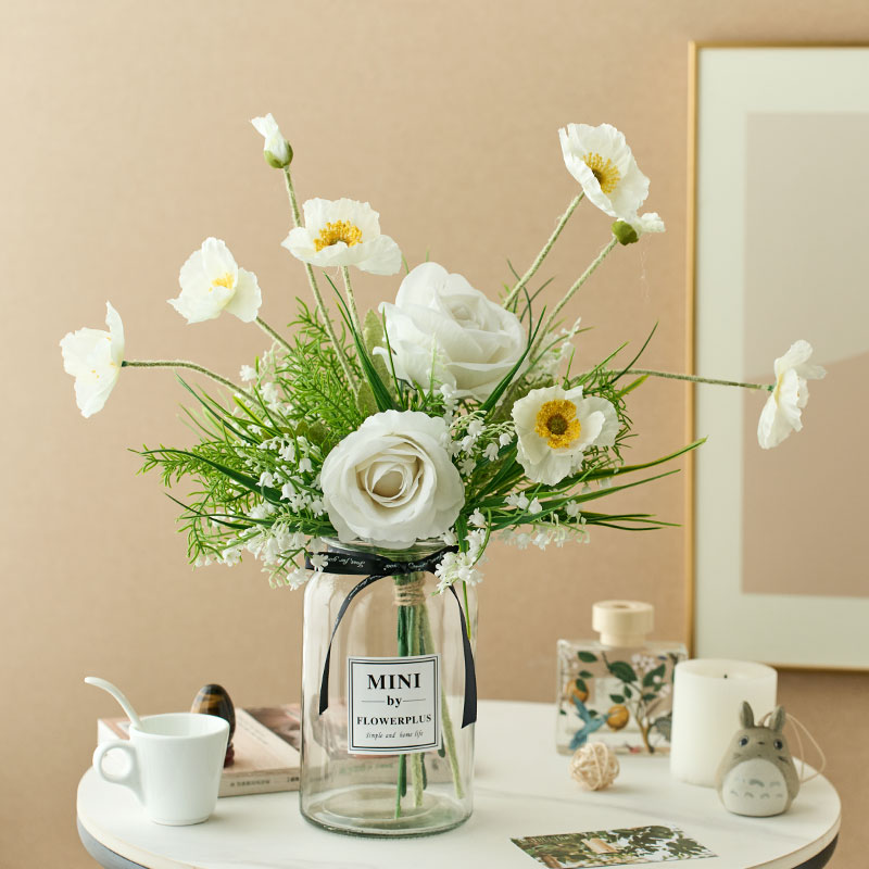 初若安然仿真花轻奢高端清新花束