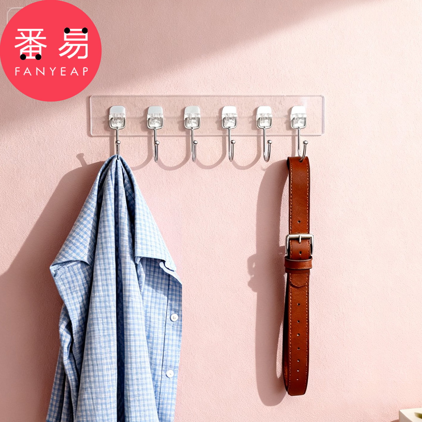 连排挂钩A1pq808-免打孔厨房墙壁门后挂衣架一排长条浴室衣钩