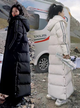 超长款到脚踝羽绒棉服女冬季中戏艺考加厚面包服外套宽松过膝棉袄