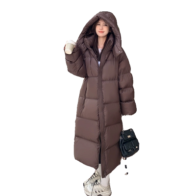 长款通勤超长款过膝羽绒棉服女
