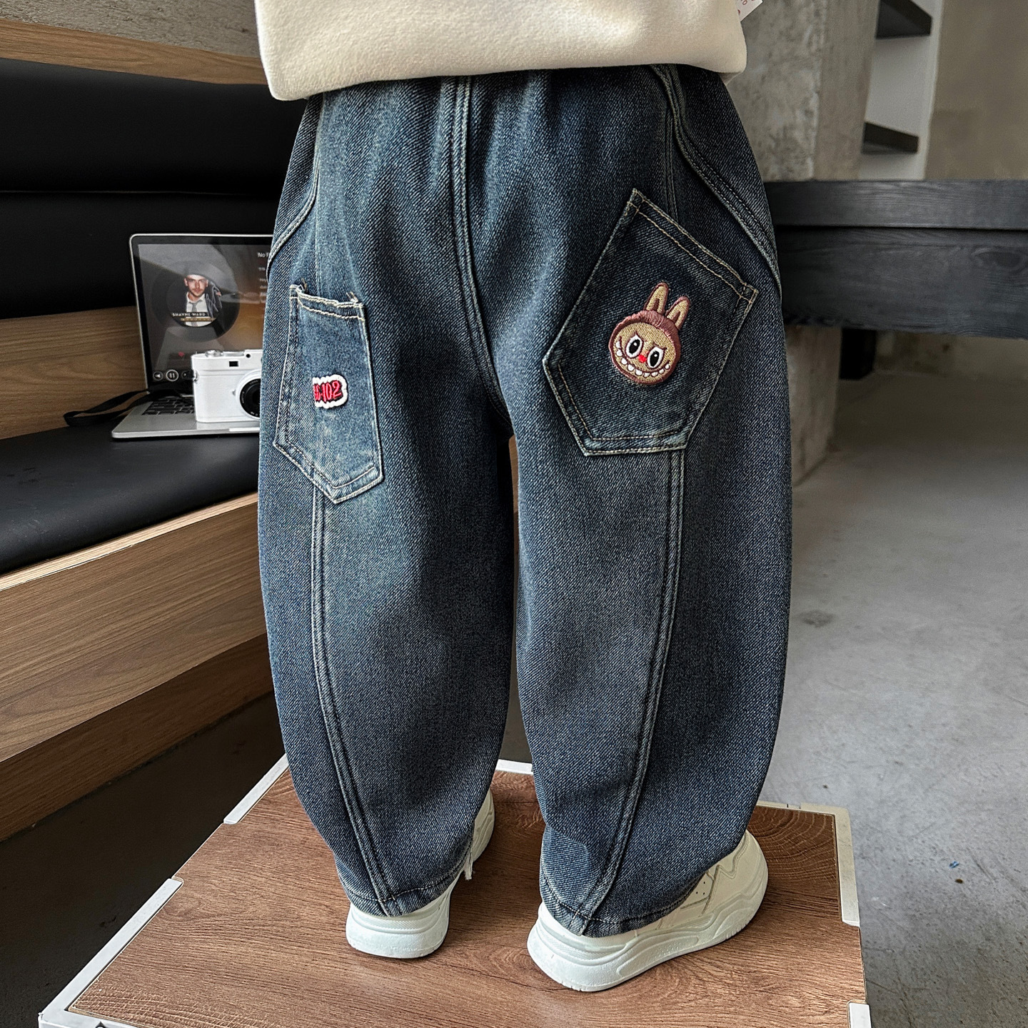 儿童加绒牛仔裤男童裤子冬季2025