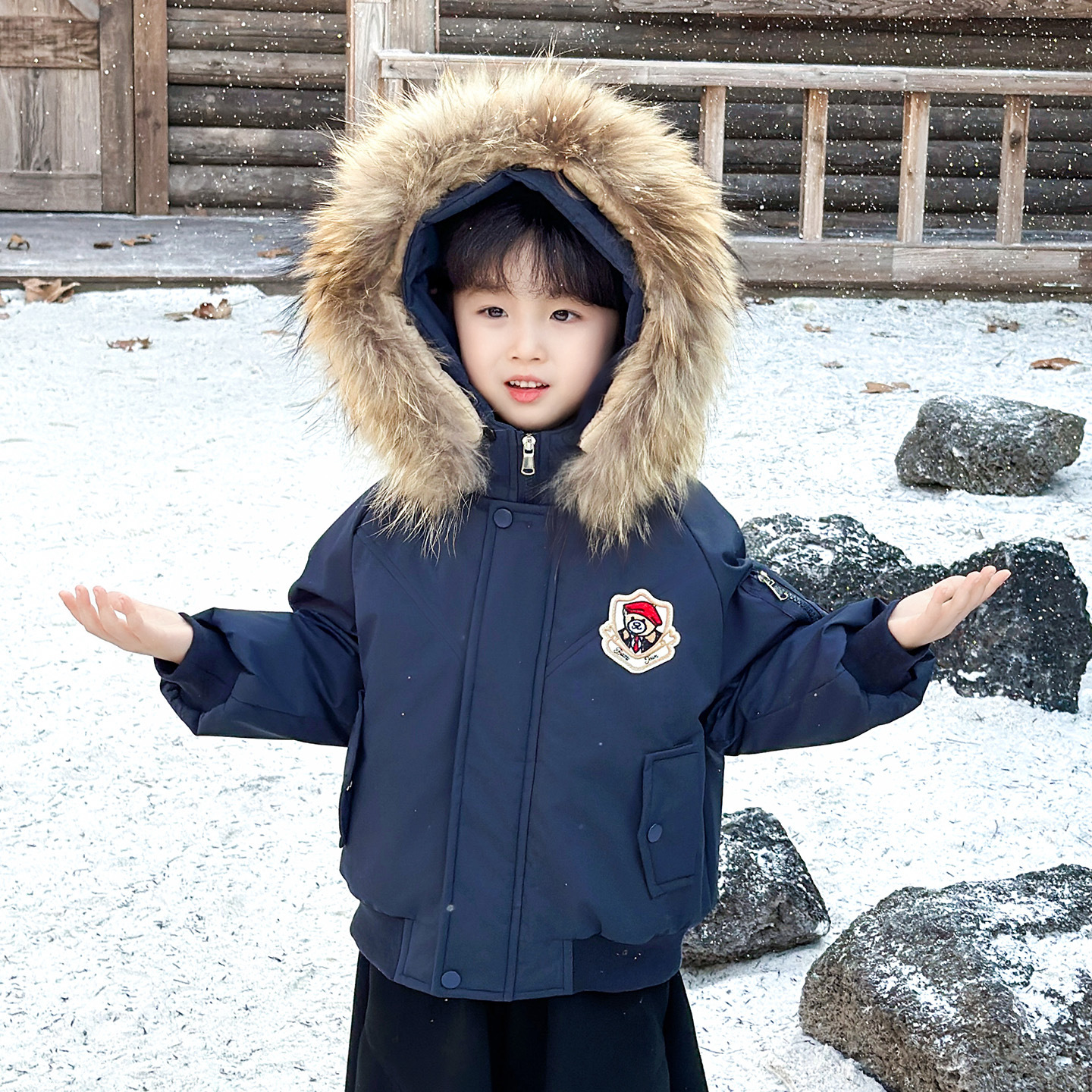 男童加绒外套儿童派克服冬装2025