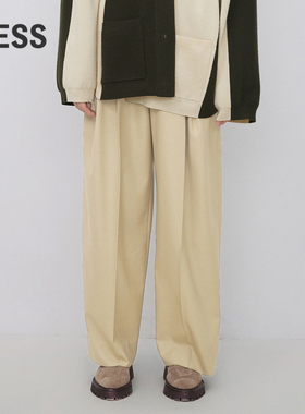 【0压系列】LESS秋季绵羊毛裤子女休闲简约宽松直筒裤2N9E10260